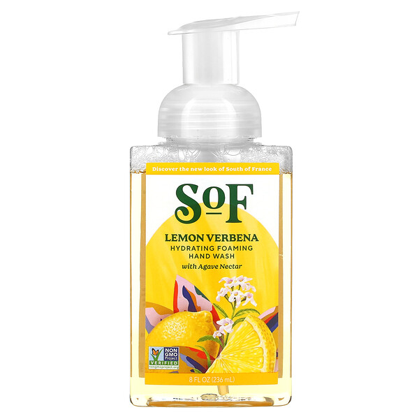 Пена для мытья рук, лимонная вербена, 8 жидких унций (236 мл) SoF