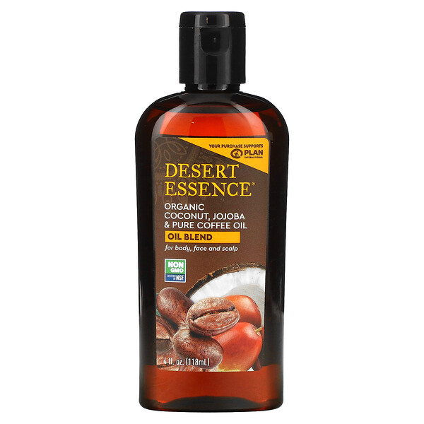 Органический кокос, органическое масло жожоба и чистое кофейное масло, 4 жидких унции (118 мл) Desert Essence