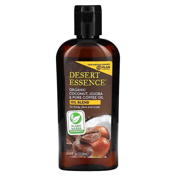 Органический кокос, органическое масло жожоба и чистое кофейное масло, 4 жидких унции (118 мл) Desert Essence
