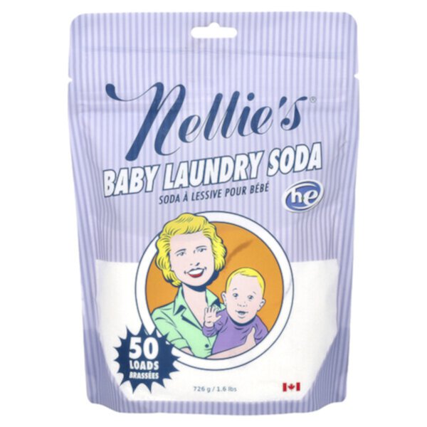 Сода для детского белья, 50 загрузок, 1,6 фунта (726 г) Nellie's