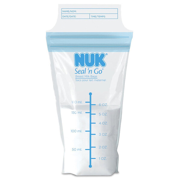 Пакеты для грудного молока Seal 'n Go, 25 пакетов для хранения, по 6 унций (180 мл) каждый NUK