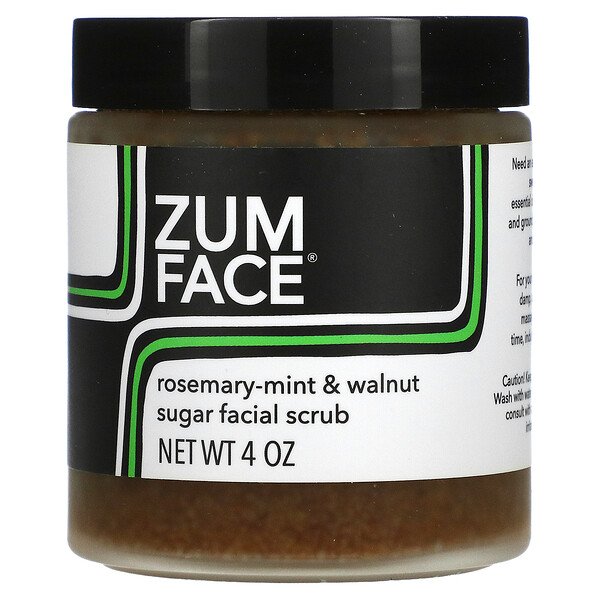 Zum Face, Сахарный скраб для лица, розмарин, мята и грецкий орех, 4 унции ZUM