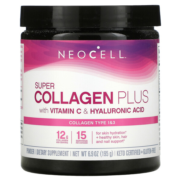 Super Collagen Plus с витамином C и гиалуроновой кислотой, 6,9 унций (195 г) Neocell