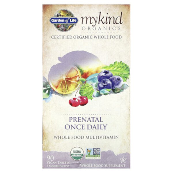 MyKind Organics, Пренатальные витамины, Одна таблетка в день, 90 веганских таблеток - Garden of Life Garden of Life