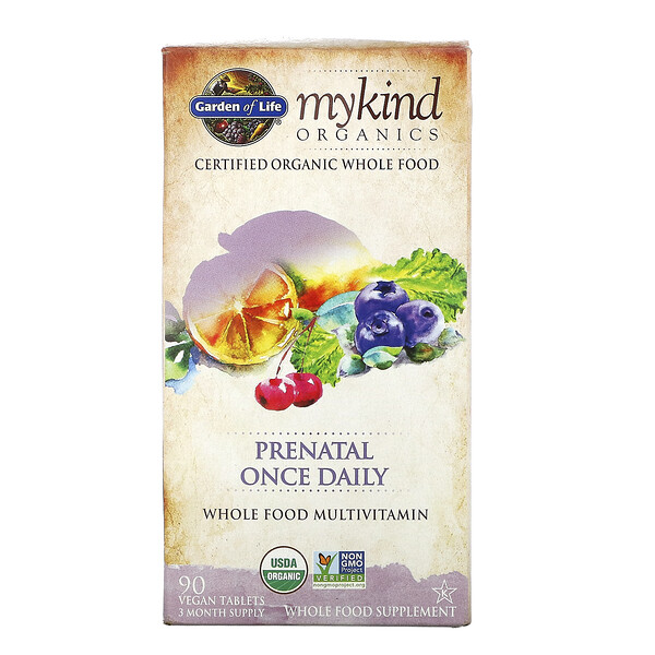 MyKind Organics, Prenatal, один раз в день, 90 веганских таблеток Garden of Life