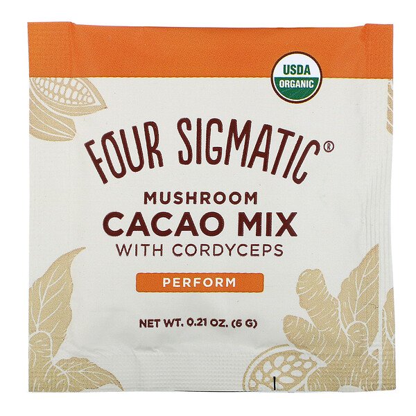 Смесь грибов какао с кордицепсом, 10 пакетиков по 0,21 унции (6 г) каждый Four Sigmatic