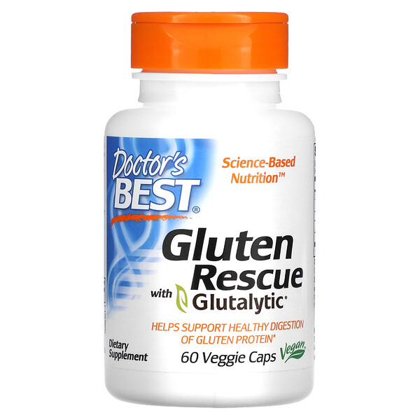 Gluten Rescue с глуталитиком, 60 растительных капсул Doctor's Best