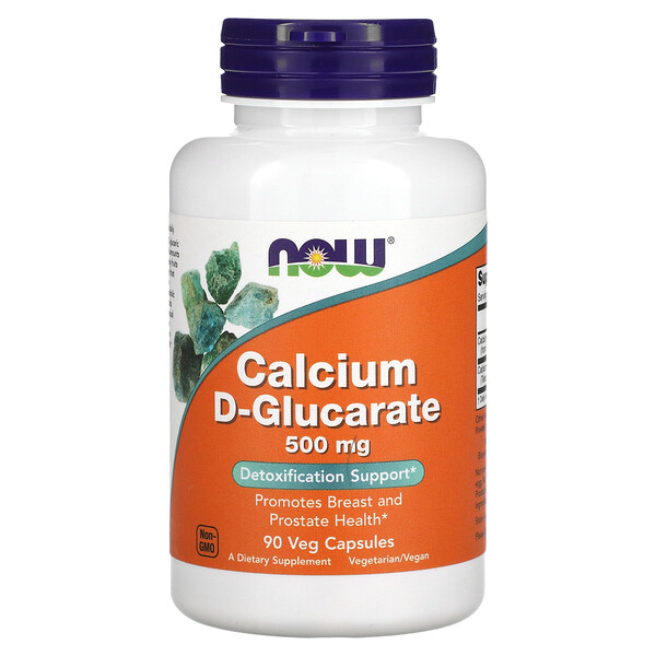 D-глюкарат кальция, 500 мг, 90 растительных капсул NOW Foods
