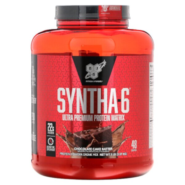 Syntha 6, Ultra Premium Protein Matrix, тесто для шоколадного торта, 5 фунтов (2,27 кг) BSN