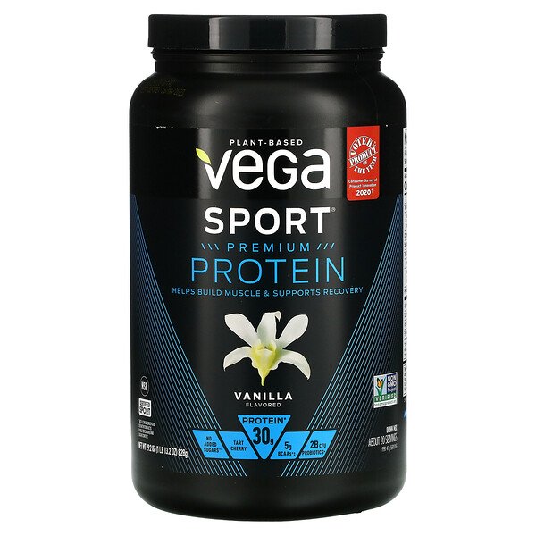 Спортивный протеиновый порошок, ваниль, 29,2 унции (828 г) Vega