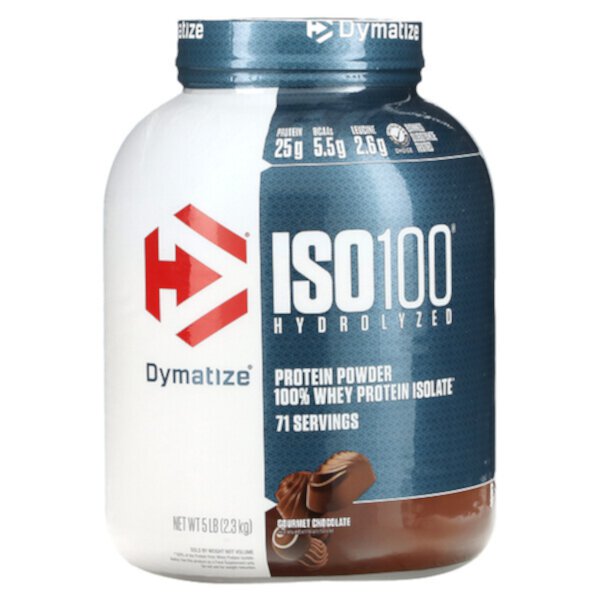 ISO100 Hydrolyzed, 100% Изолят Сывороточного Протеина, Гурманский Шоколад, 2.3 кг – Dymatize Dymatize