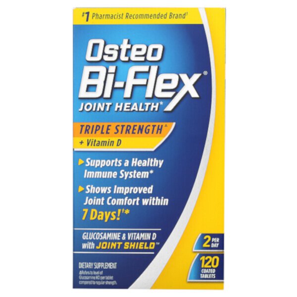Здоровье суставов, Тройная сила + Витамин Д - 120 покрытых таблеток - Osteo Bi-Flex Osteo Bi-Flex