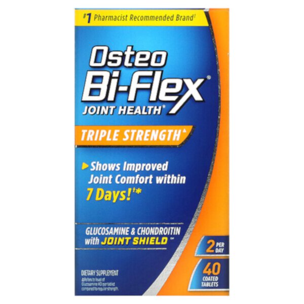 Joint Health, Тройная сила, 40 таблеток, покрытых оболочкой Osteo Bi-Flex