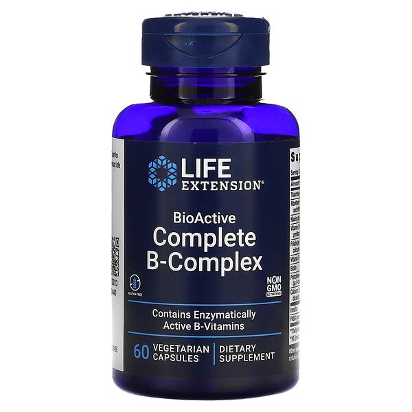 BioActive Complete B-Complex, 60 вегетарианских капсул Life Extension