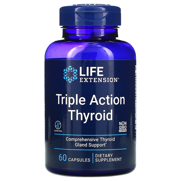 Тройное действие для щитовидной железы, 60 капсул Life Extension