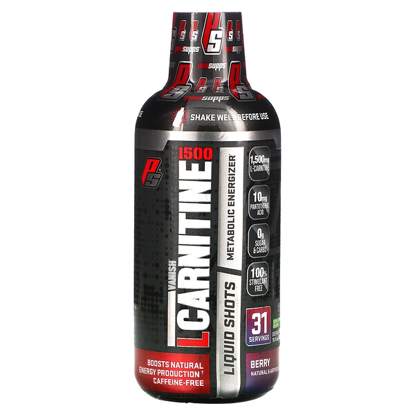 L-Carnitine 1500 Liquid Shots, Berry, 16 жидких унций (473 мл) ProSupps
