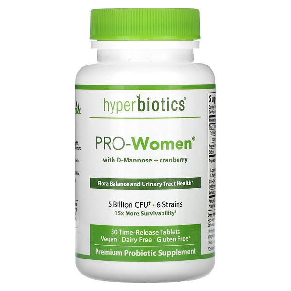 PRO-Women, 5 миллиардов КОЕ, 30 таблеток пролонгированного действия Hyperbiotics