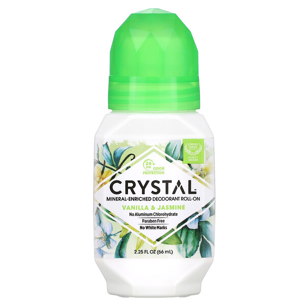 Натуральный шариковый дезодорант, ваниль и жасмин, 2,25 ж. унц. (66 мл) Crystal