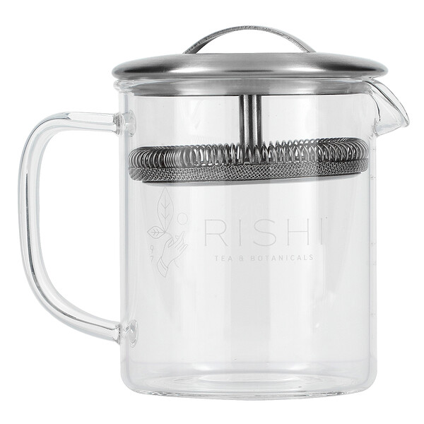 Simple Brew, Чайник из боросиликатного стекла, 13,5 жидких унций (400 мл) Rishi Tea