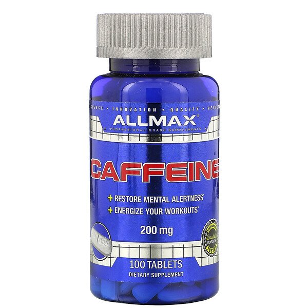 Кофеин, 200 мг, 100 таблеток ALLMAX Nutrition