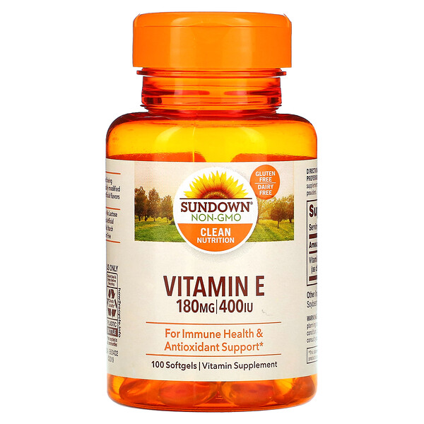 Витамин E - 180 мг (400 МЕ) - 100 капсул - Sundown Naturals Sundown Naturals