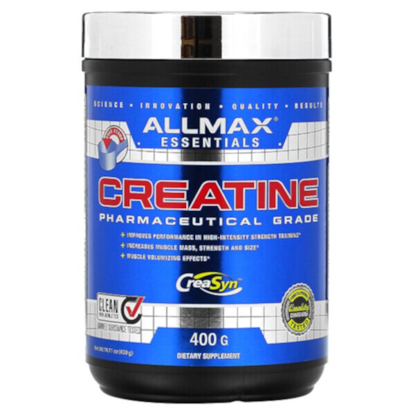 Creatine Powder, 100% чистый микронизированный моногидрат креатина, креатин фармацевтического качества, 14,11 унций (400 г) ALLMAX
