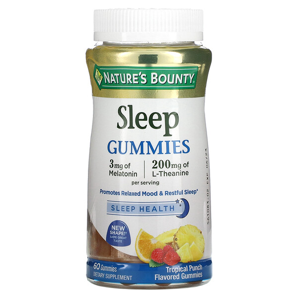 Sleep Gummies (Жевательные конфеты), Tropical Punch , 60 Gummies Nature's Bounty