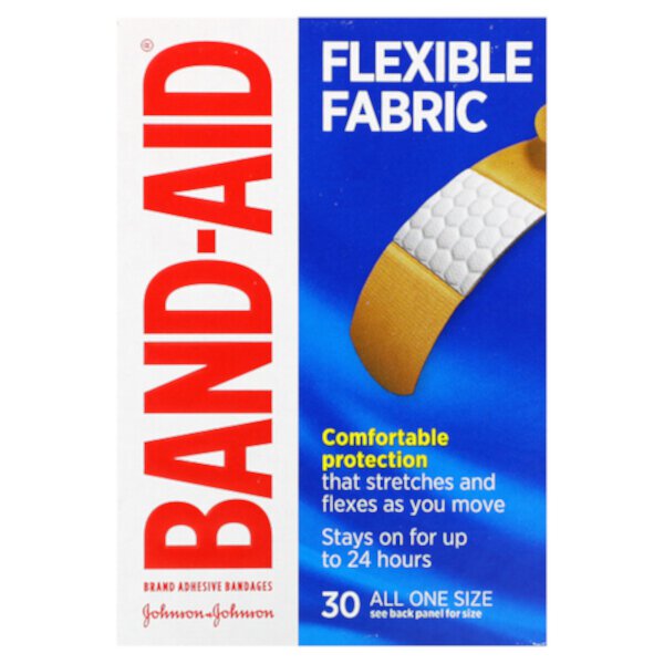 Липкие бинты, гибкая ткань, 30 бинтов Band Aid