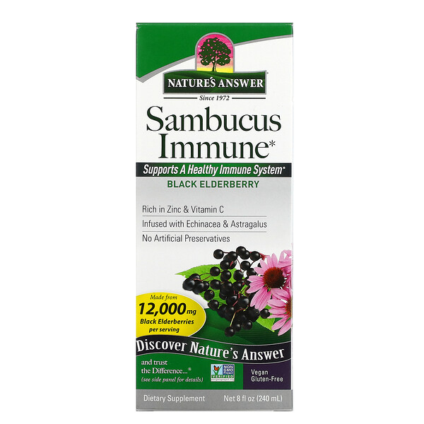 Sambucus Immune, Черная бузина, 12 000 мг, 8 жидких унций (240 мл) Nature's Answer