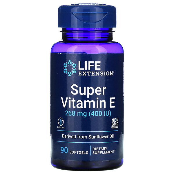 Супер Витамин E - 268 мг (400 МЕ) - 90 капсул - Life Extension Life Extension