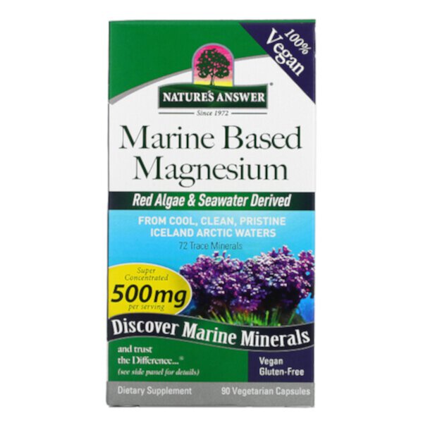 Морской магний, 500 мг, 90 вегетарианских капсул - Nature's Answer Nature's Answer