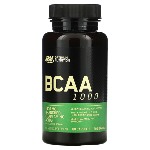 BCAA 1000, 500 мг, 60 капсул Optimum Nutrition