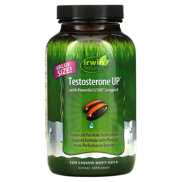 Testosterone UP, 120 мягких капсул с жидкостью Irwin Naturals