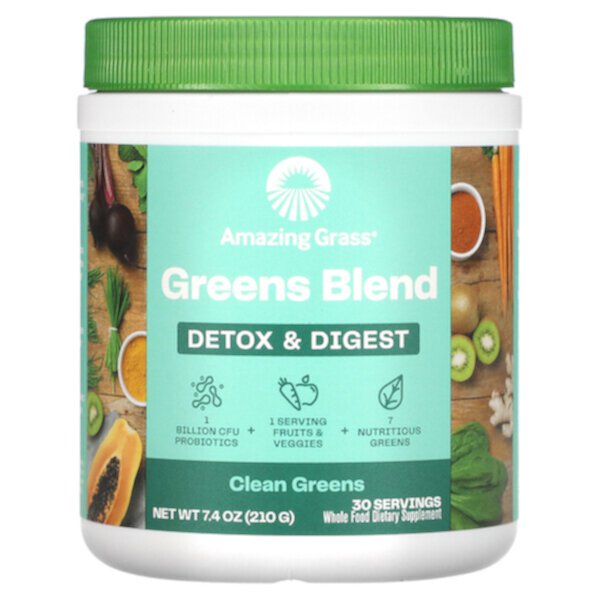 Greens Blend, Детокс и Пищеварение - 210 г - Amazing Grass Amazing Grass