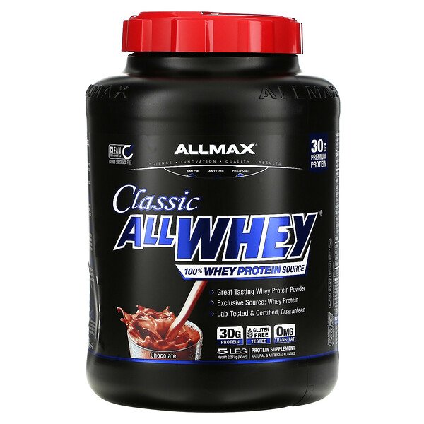 Classic AllWhey, 100% сывороточный протеин, шоколад, 5 фунтов (2,27 кг) ALLMAX