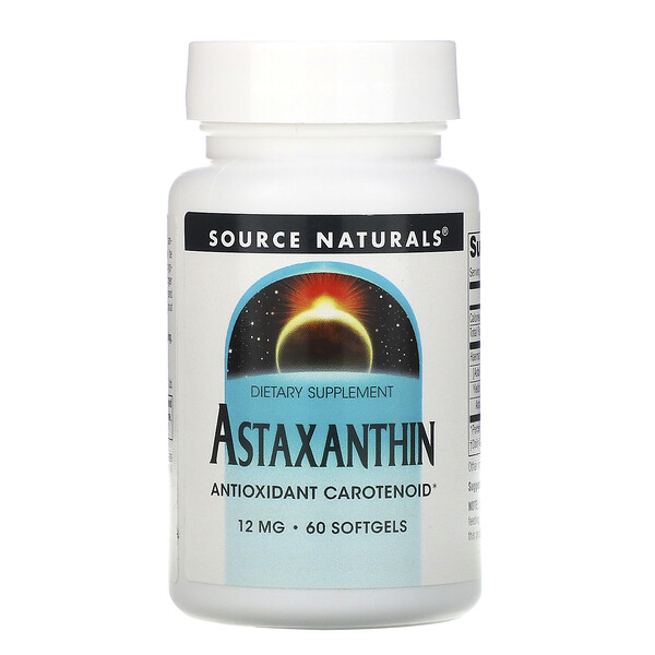 Астаксантин - 12 мг - 60 мягких капсул - Source Naturals Source Naturals