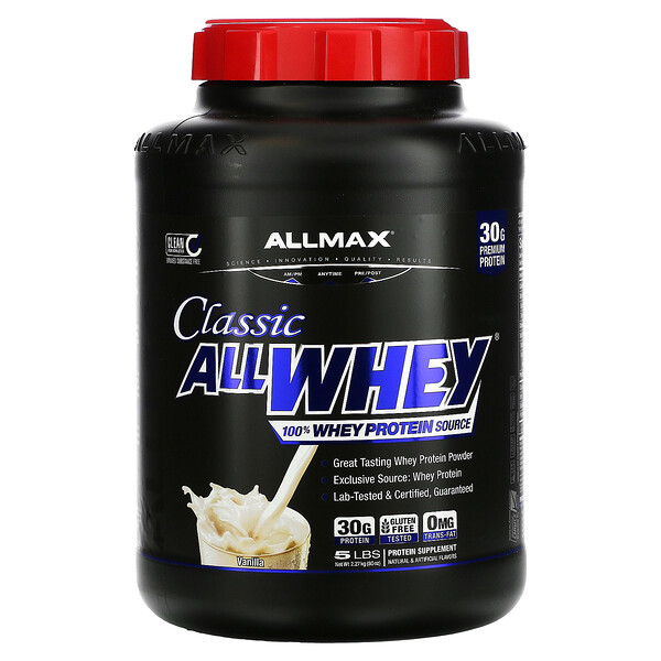 Classic AllWhey, 100% Whey Protein, Vanilla, 5 lbs (2.27 kg) ALLMAX