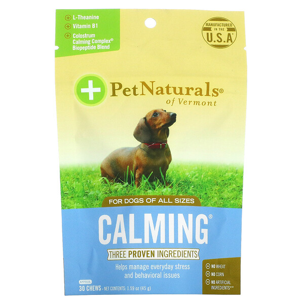 Calming, для собак, 30 жевательных таблеток, 1,59 унции (45 г) Pet Naturals of Vermont