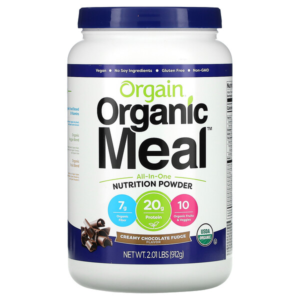 Organic Meal, Универсальный питательный порошок, сливочно-шоколадная помадка, 2,01 фунта (912 г) Orgain