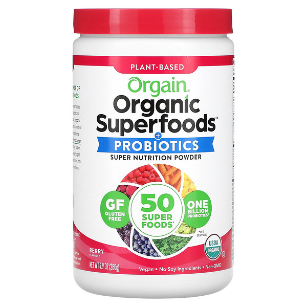 Organic Superfoods, All-In-One Super Nutrition, ягодный вкус, 0,62 фунта (280 г) Orgain
