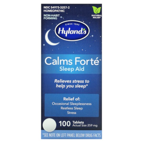 Amazoncom Hyland39s Calms Forte39 Sleep Aid Tablets Natural Relief of  Nervous Tension and Occasional Sleeplessness 100 Tablets Pack of 1   Health amp Household