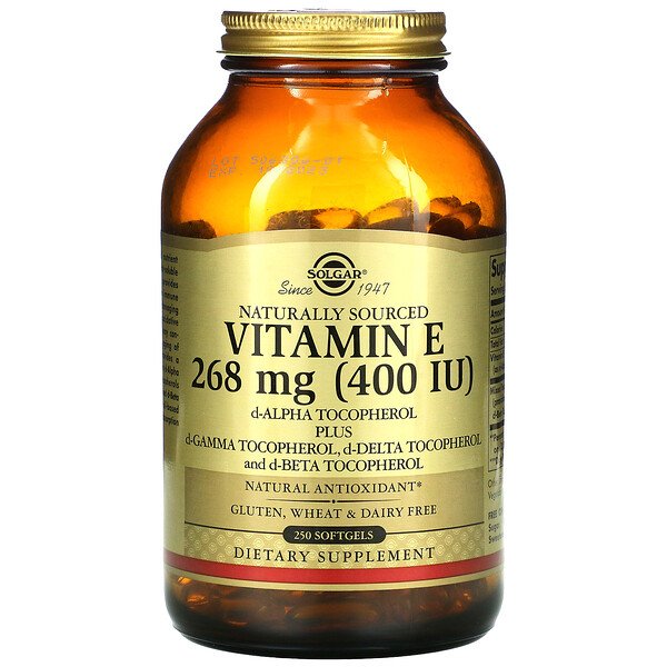 Витамин Е - 268 мг (400 МЕ) - 250 мягких капсул - Solgar Solgar