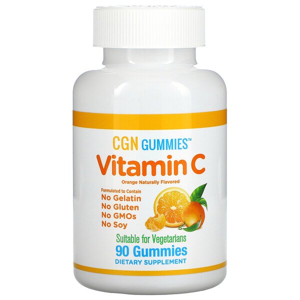 Жевательные конфеты с витамином С, натуральный апельсиновый вкус, без желатина, 90 жевательных конфет California Gold Nutrition