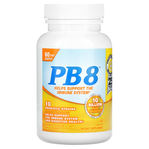 Пробиотик PB 8, 10 миллиардов, 60 капсул Nutrition Now