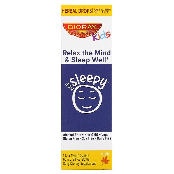 Kids, NDF Sleepy, Relax The Mind & Sleep Well, клен, 2 жидких унции (60 мл) Bioray