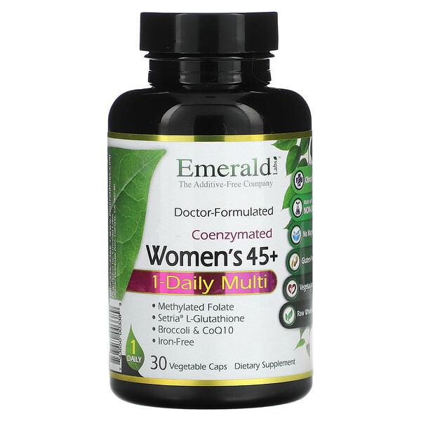 CoEnzymated Women's 45+, 1 мультивитамин в день, 30 растительных капсул Emerald Labs