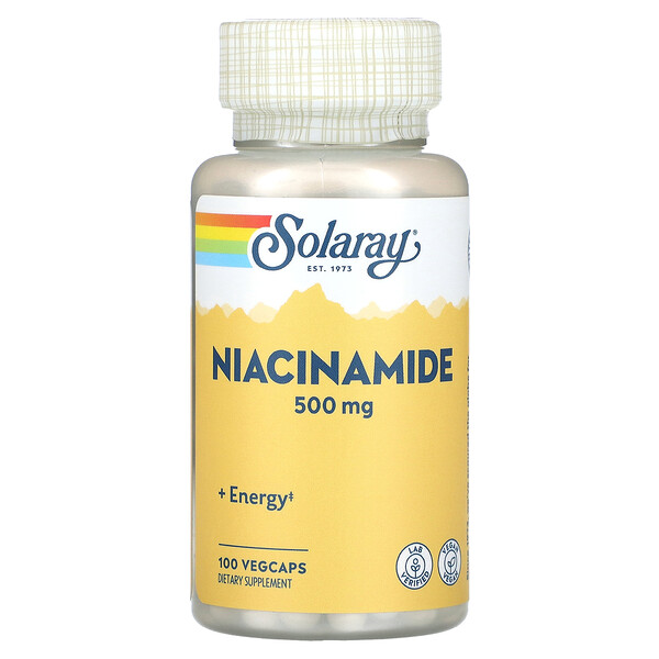 Ниацинамид - 500 мг - 100 растительных капсул - Solaray Solaray