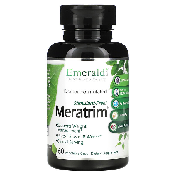 Meratrim, Без стимуляторов, 400 мг, 60 растительных капсул Emerald Labs