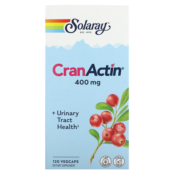CranActin, Здоровье мочевыводящих путей, 120 растительных капсул Solaray