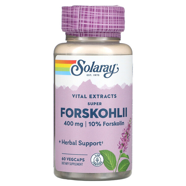Ayurvedic Herbs, Super Forskohlii, 400 мг, 60 вегетарианских капсул Solaray